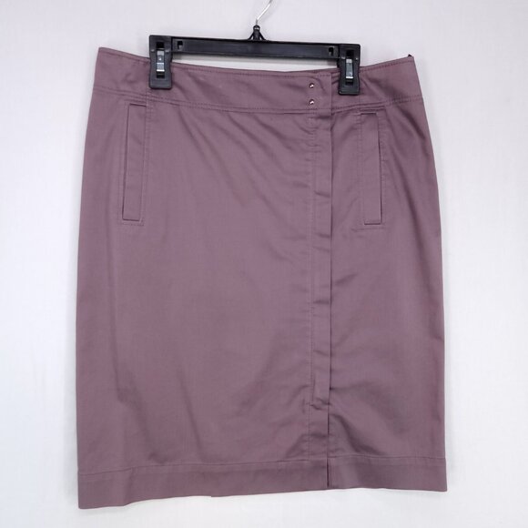 Hugo Boss Wrap Pencil Skirt Womens 6 Purple Pockets Professional Career - Picture 1 of 13